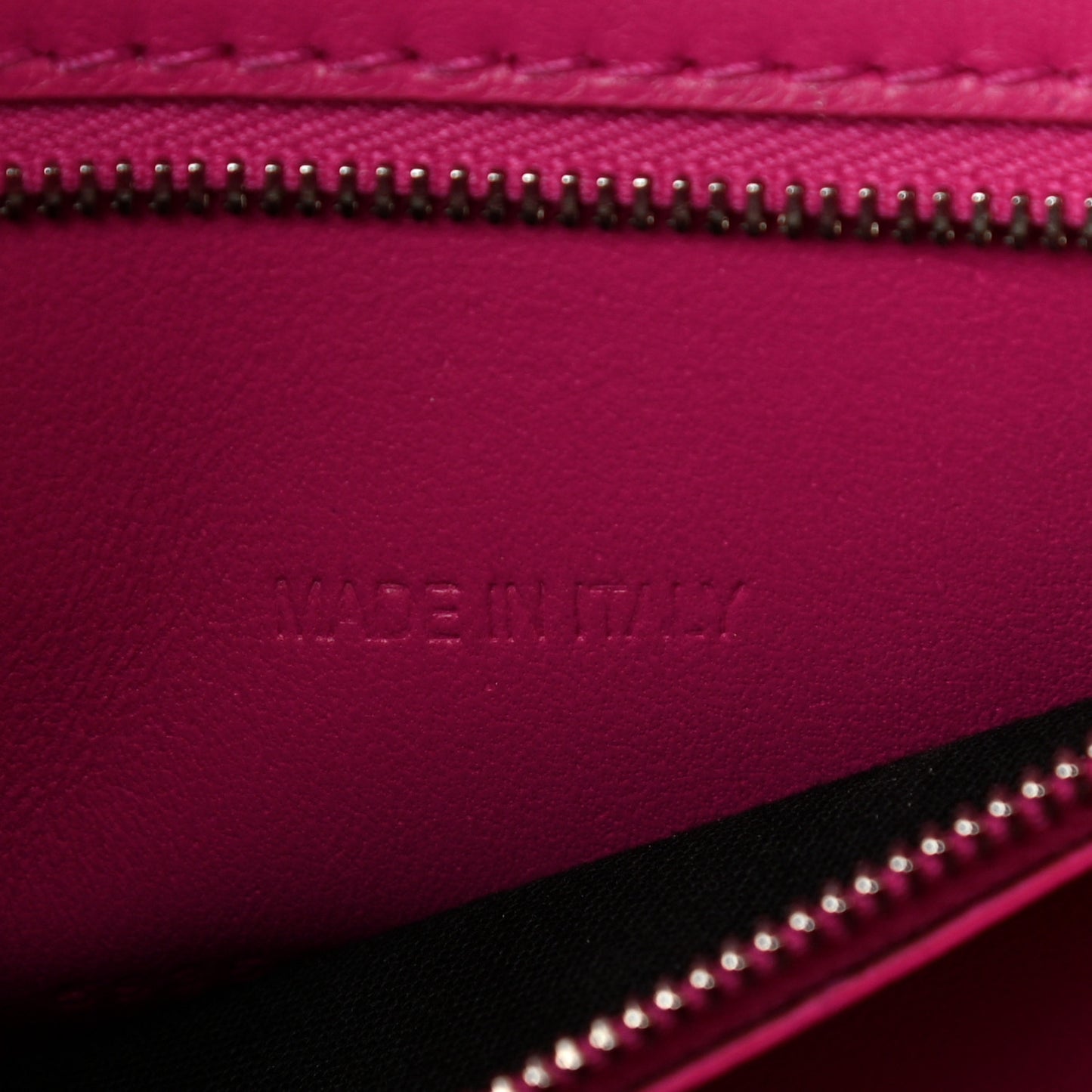 Shiny Calfskin Python Effect Small Hourglass Top Handle Bag Fuchsia Black