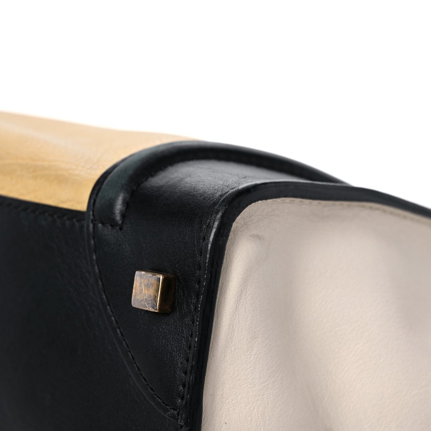 Velluto Calfskin Tri-Color Mini Luggage Vanilla