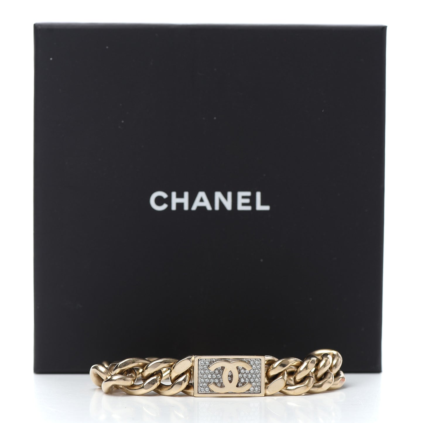 Crystal Chain CC Bracelet Gold