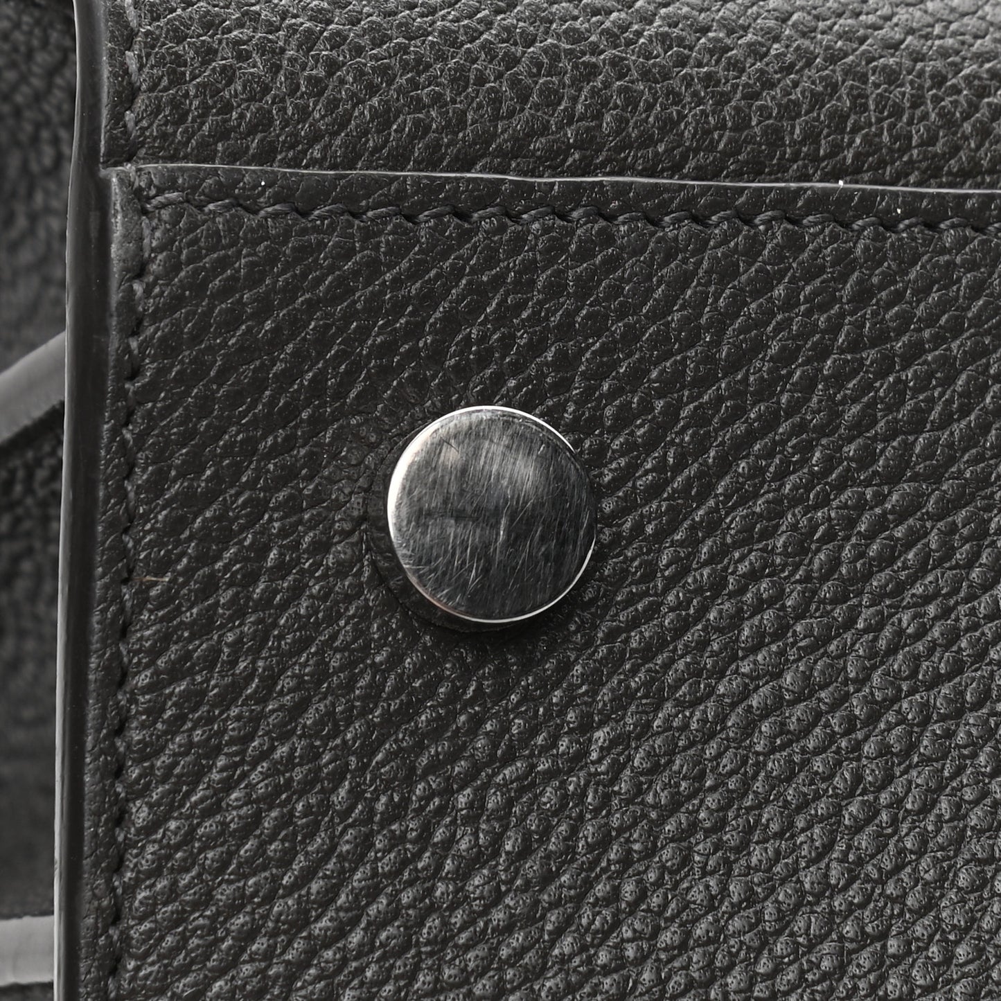 Grained Calfskin Baby Sac De Jour Coal