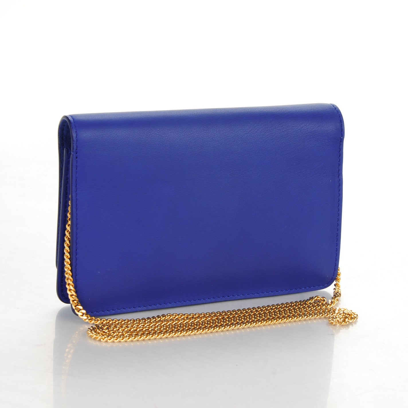 Vitello Flamingo Tube Wallet on Chain Blue Neon