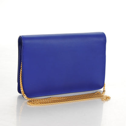 Fendi Vitello Flamingo Tube Wallet on Chain Blue Neon 3 of 7