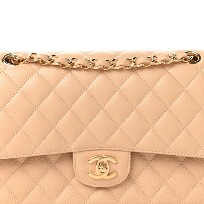 Chanel Caviar Quilted Medium Double Flap Beige Clair 11 of 12