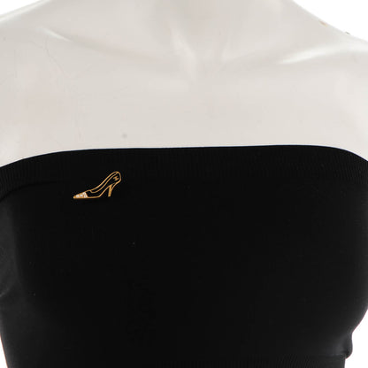 Chanel Enamel Pearl CC Pump Brooch Black Gold 2 of 5
