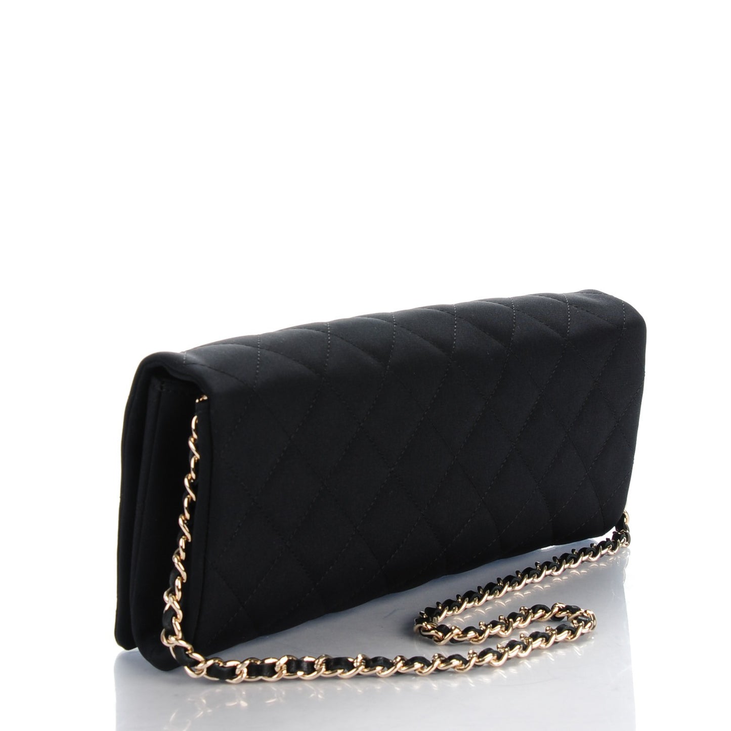 Nylon Quilted Camellia Flap Black