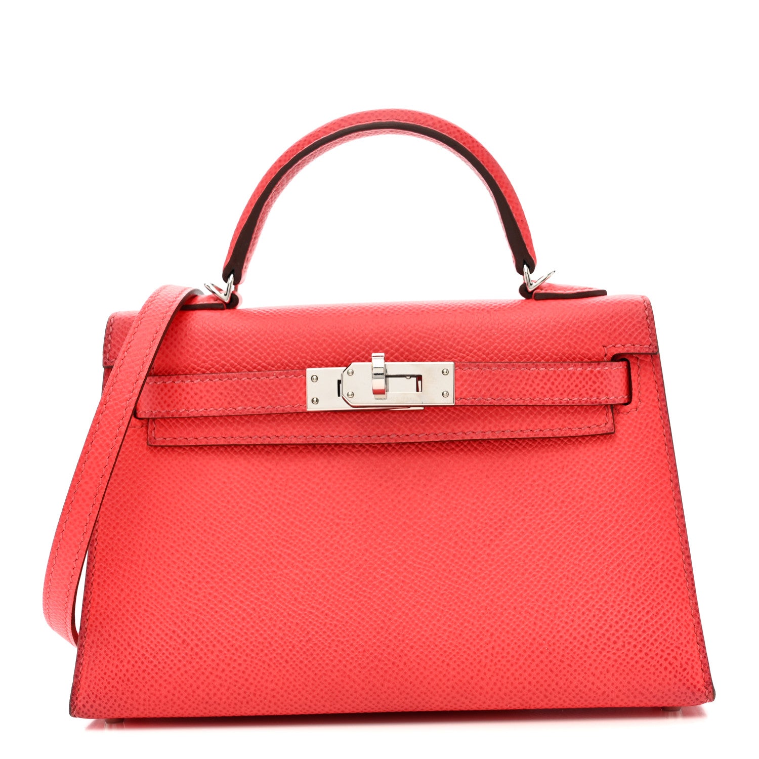 Hermes Epsom Horseshoe Mini Kelly Sellier 20 Rose Texas Bleu Saphir 1 of 14