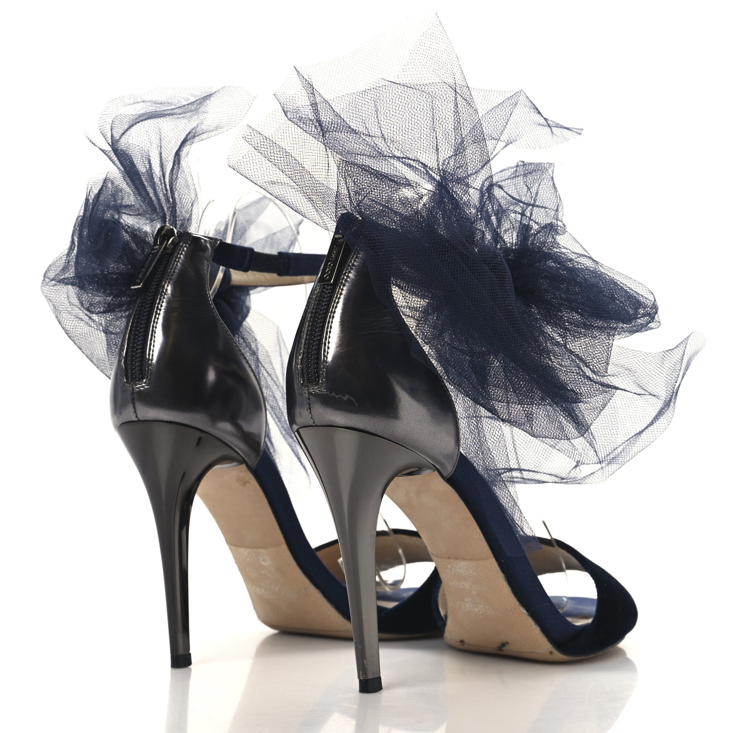 Velvet Lilyth Bow Sandals 38.5 Navy