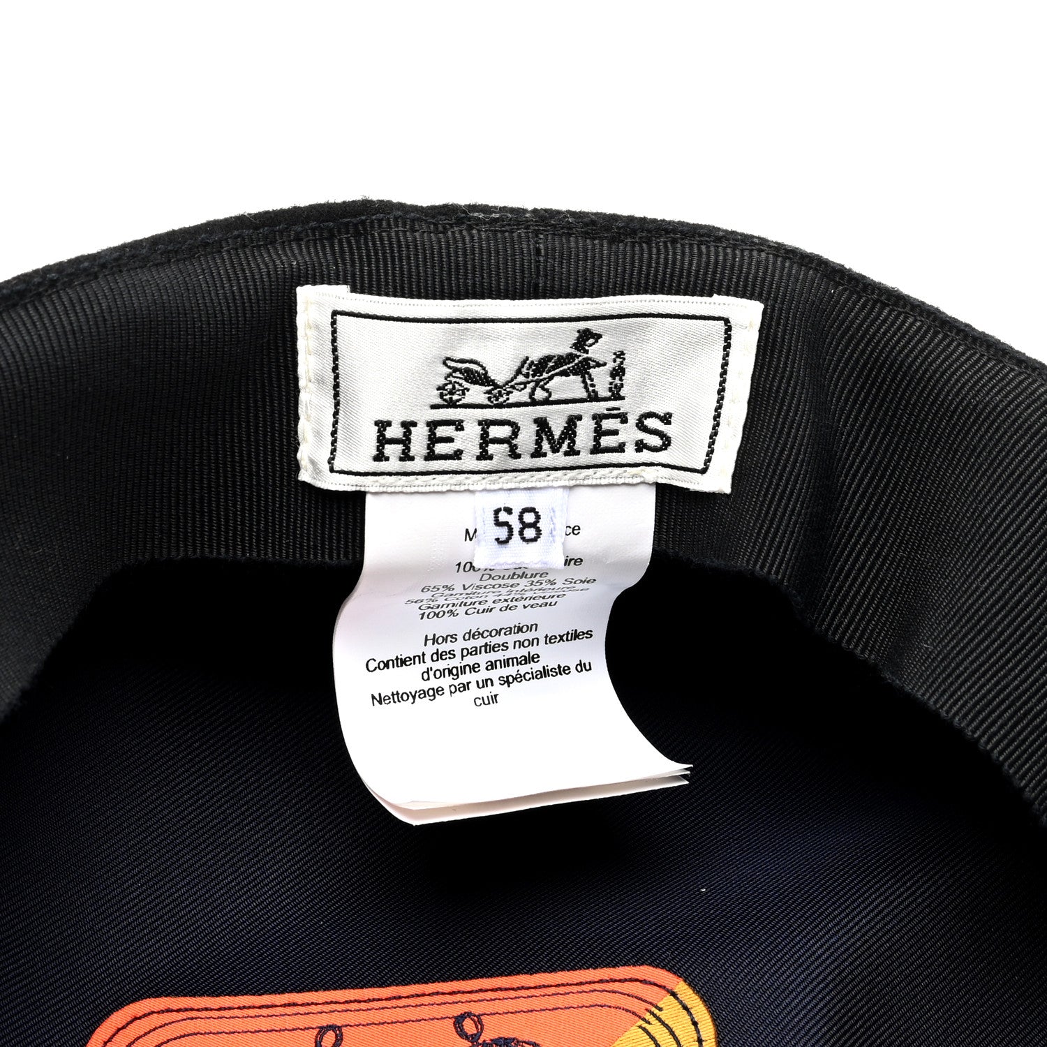 Hermes Cashmere Womens Deauville Cap 58 Black 8 of 8