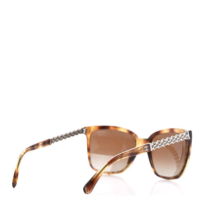 Chanel Polarized Square Chain Sunglasses 5325 Tortoise 4 of 8