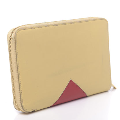 Celine Goatskin Bi-Color Large Zip Around Multifunction Coeur Wallet Nude Red 3 of 13