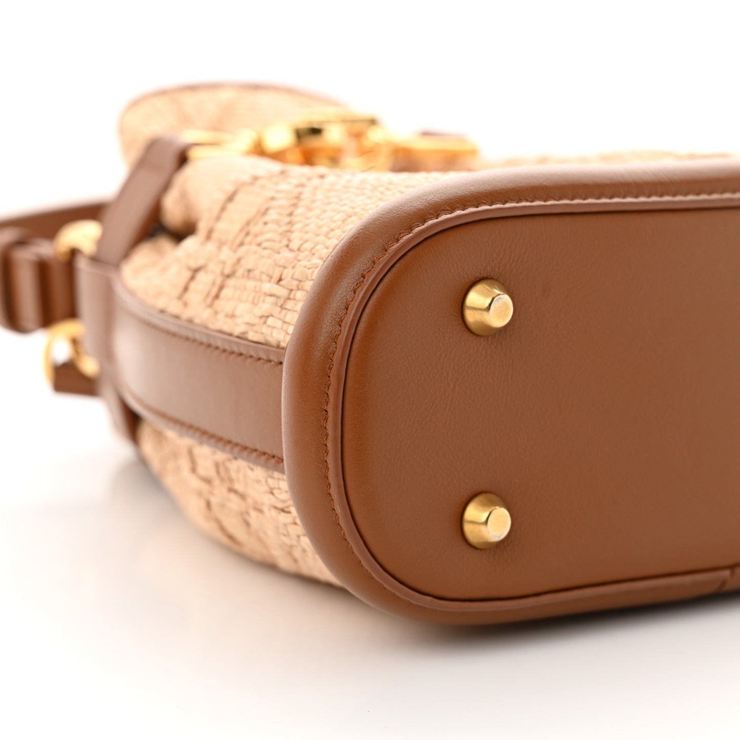 Raffia Calfskin Cannage Small C'est Dior Cannage Bucket Bag Natural