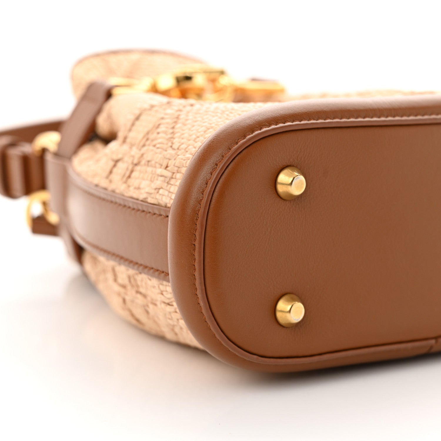 Christian Dior Raffia Calfskin Cannage Small C'est Dior Cannage Bucket Bag Natural 9 of 10