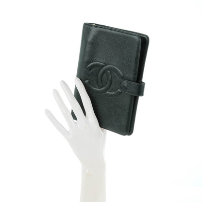 Chanel Caviar CC Small Ring Agenda Planner Dark Green 2 of 8