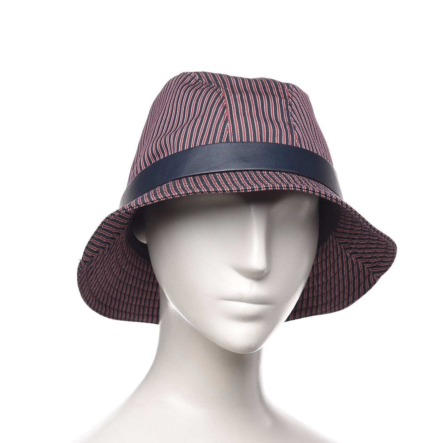 Cotton Stripe Bucket Hat L Red Black