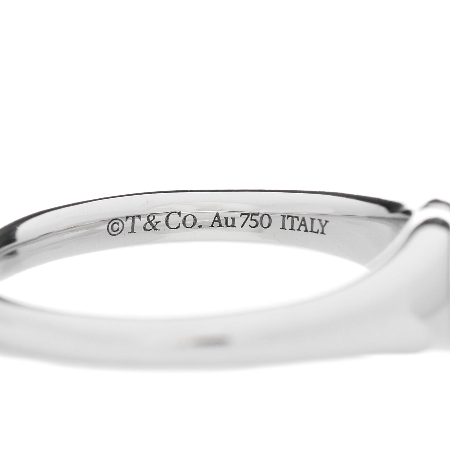 18K White Gold Micro Heart Signet Ring 52 6