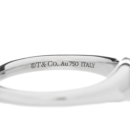 Tiffany 18K White Gold Micro Heart Signet Ring 52 6 3 of 4
