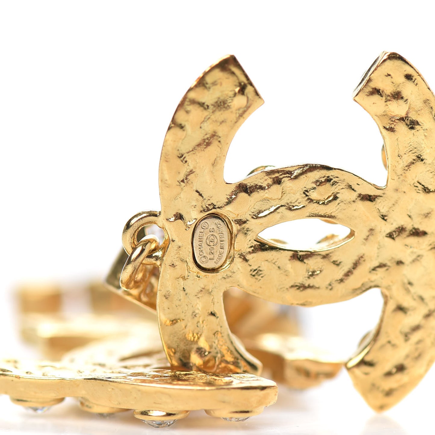CC Crystal Drop Earrings Gold