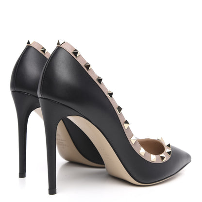 Valentino Garavani Nappa Rockstud 100mm Pumps 40.5 Black Poudre 4 of 8