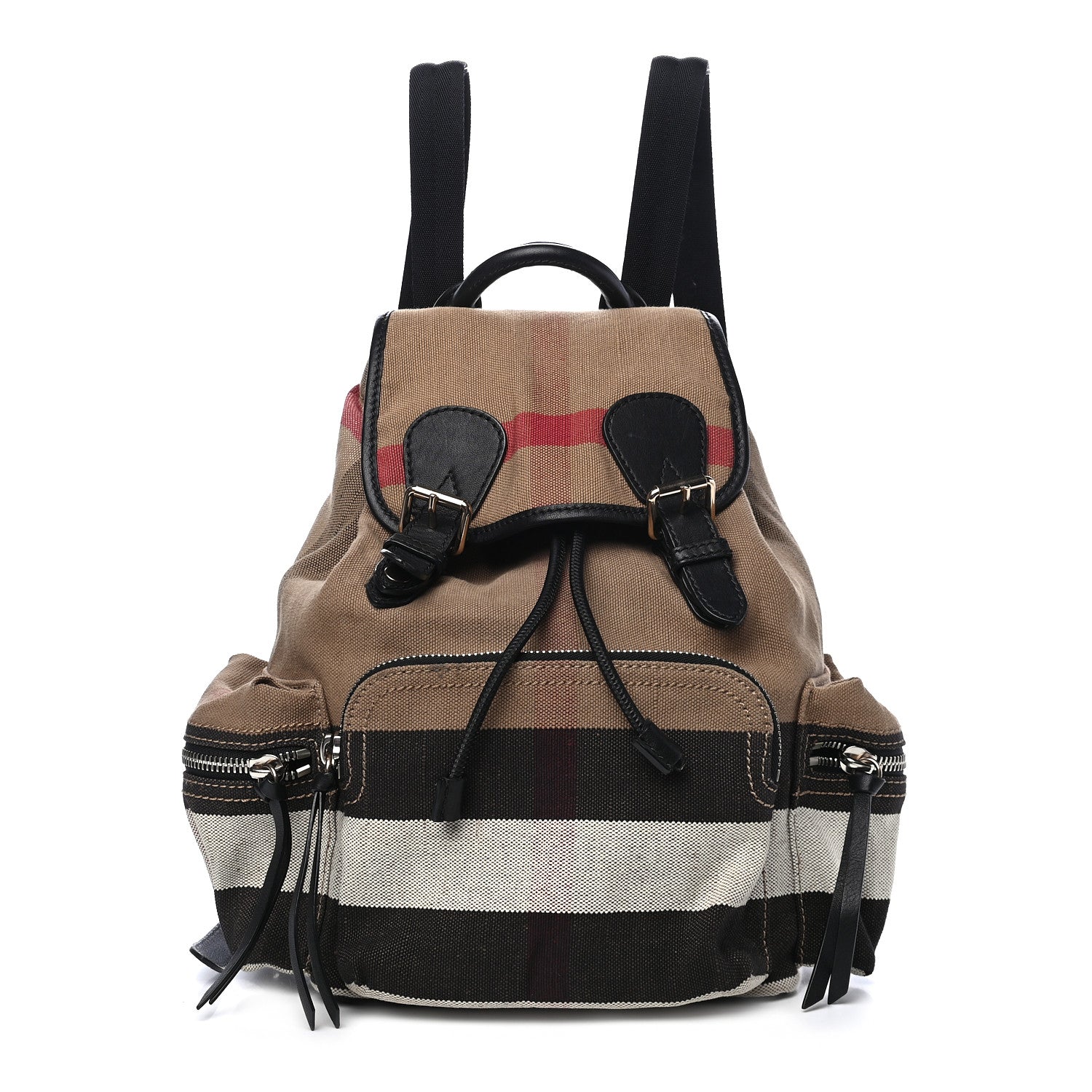Burberry Canvas Mega Check Medium Rucksack Backpack Black 1 of 10