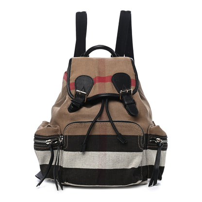 Burberry Canvas Mega Check Medium Rucksack Backpack Black 1 of 10