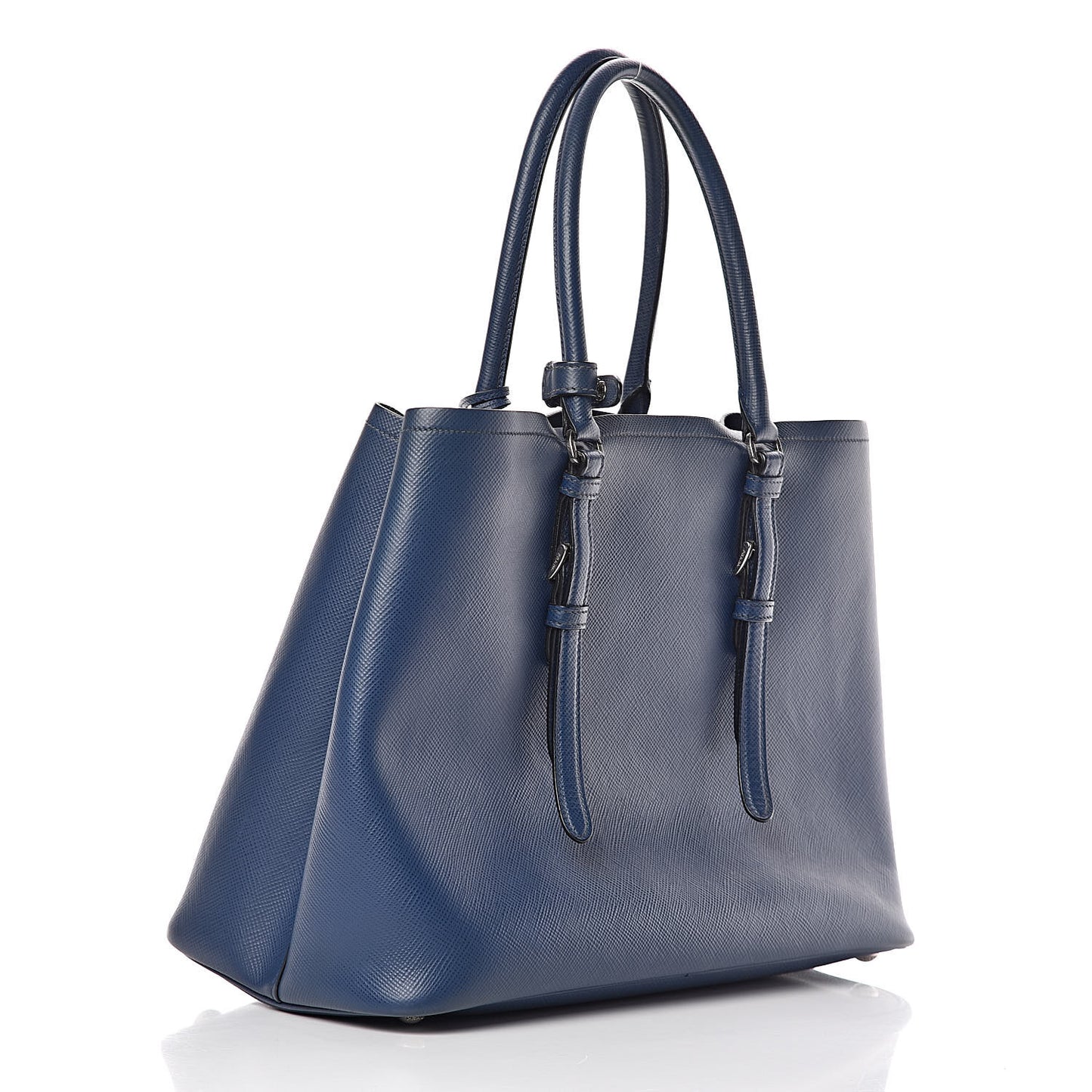 Saffiano Cuir Medium Double Handle Tote Bluette