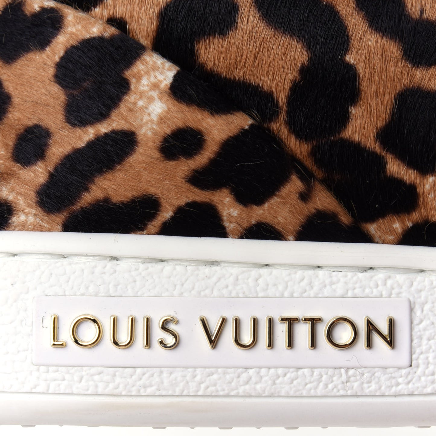Calfskin Pony Hair Leopard Monogram Frontrow Sneakers 35