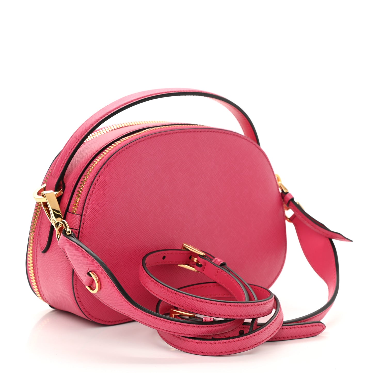 Saffiano Lux Odette Crossbody Magenta