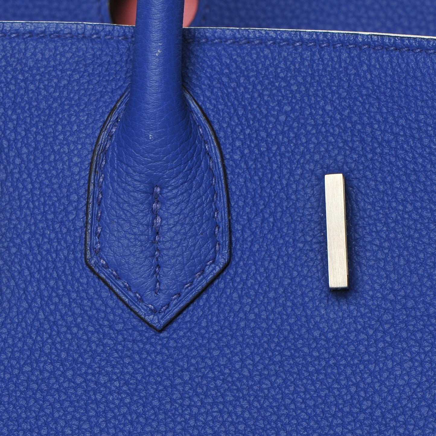 Togo Horseshoe Birkin 30 Bleu Electrique Rose Lipstick