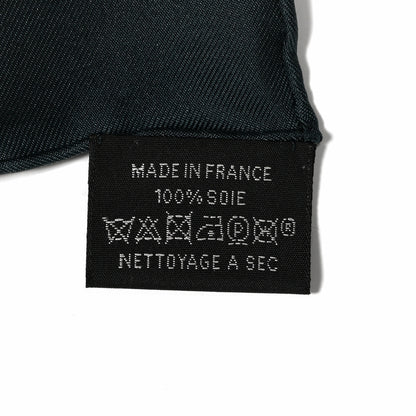 Hermes Silk Twill Lazy Leopardesses Scarf 90 Vert Black Gris 3 of 4