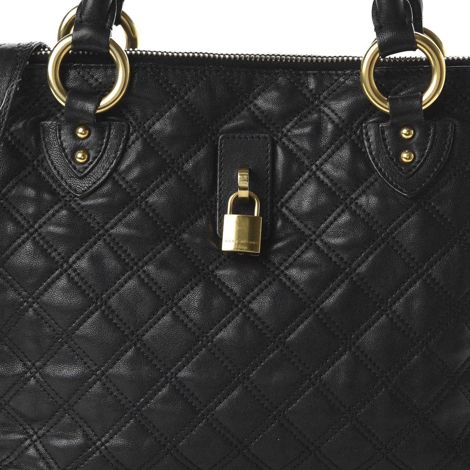 Marc Jacobs Calfskin Quilted Rio Satchel Tote Bag Black 10 of 11
