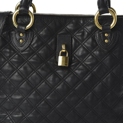 Marc Jacobs Calfskin Quilted Rio Satchel Tote Bag Black 10 of 11