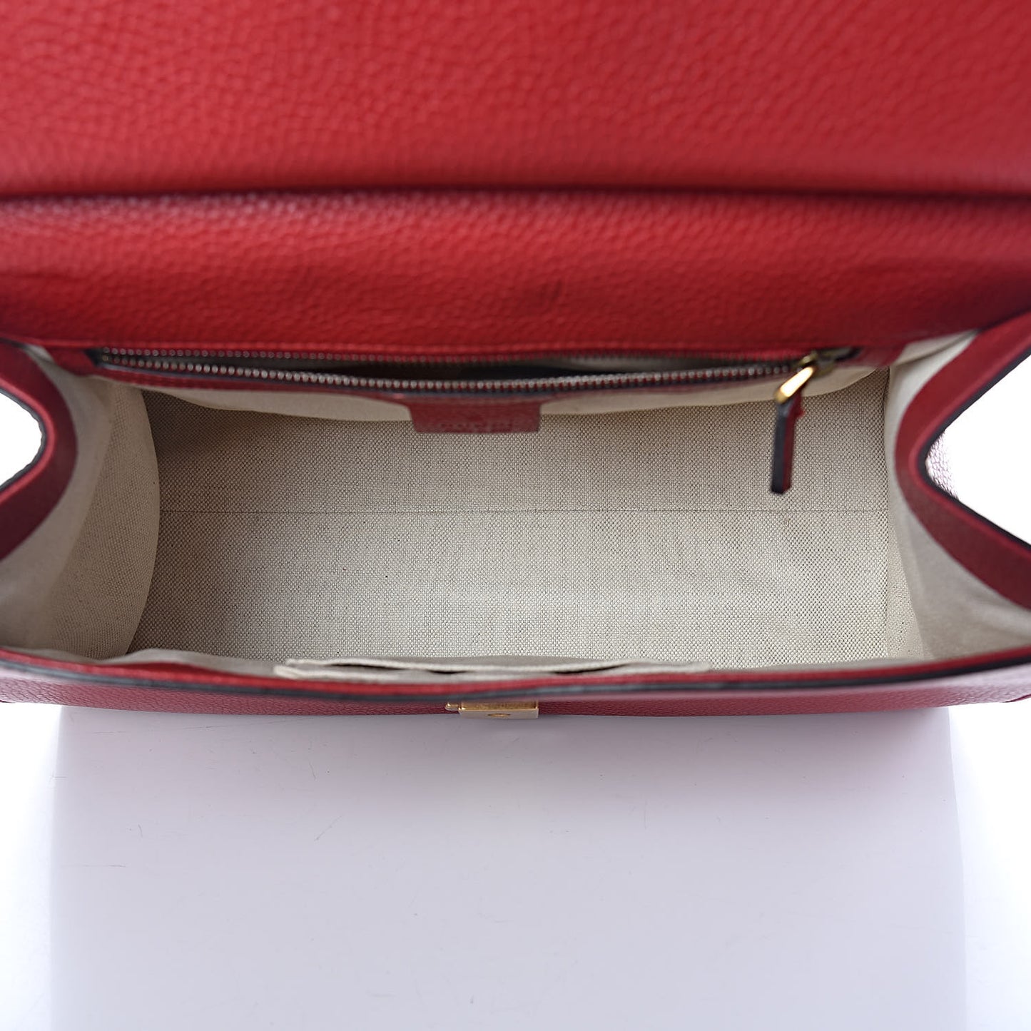 Calfskin Small GG Marmont Top Handle Bag Vulcanic Red