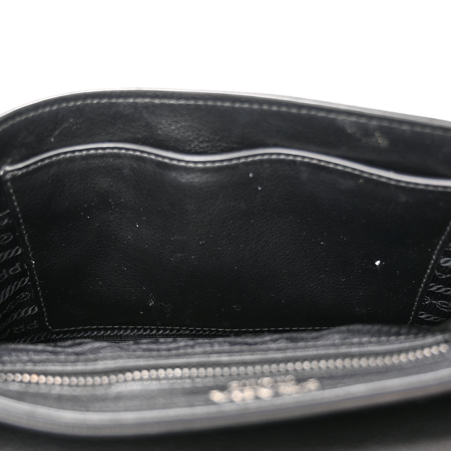 Prada Glace Calfskin Studded Crossbody Black 7 of 15