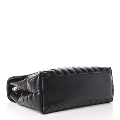 Saint Laurent Calfskin Y Quilted Monogram Medium Loulou Chain Satchel Black 4 of 11