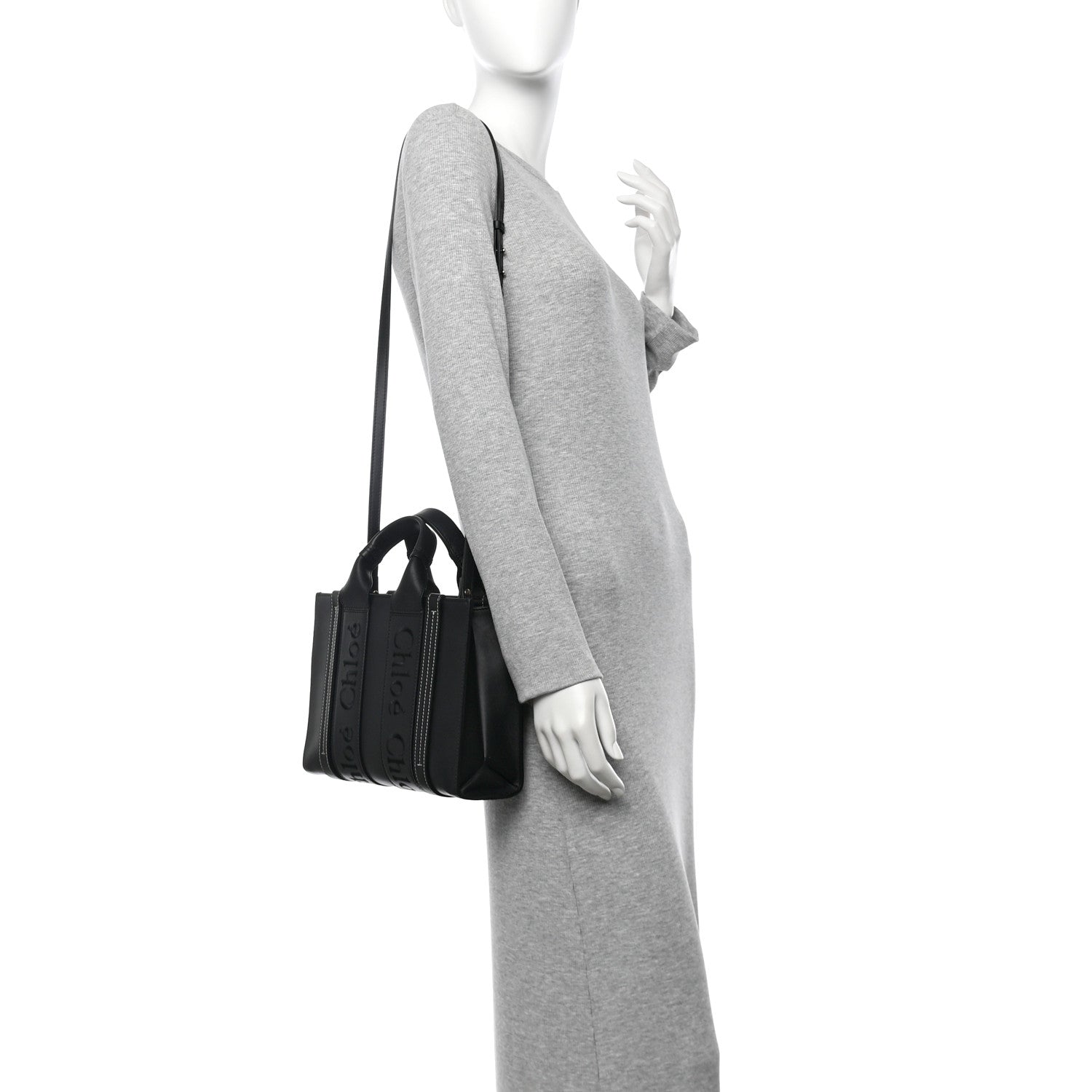 Chloe Calfskin Small Woody Tote Black 2 of 11