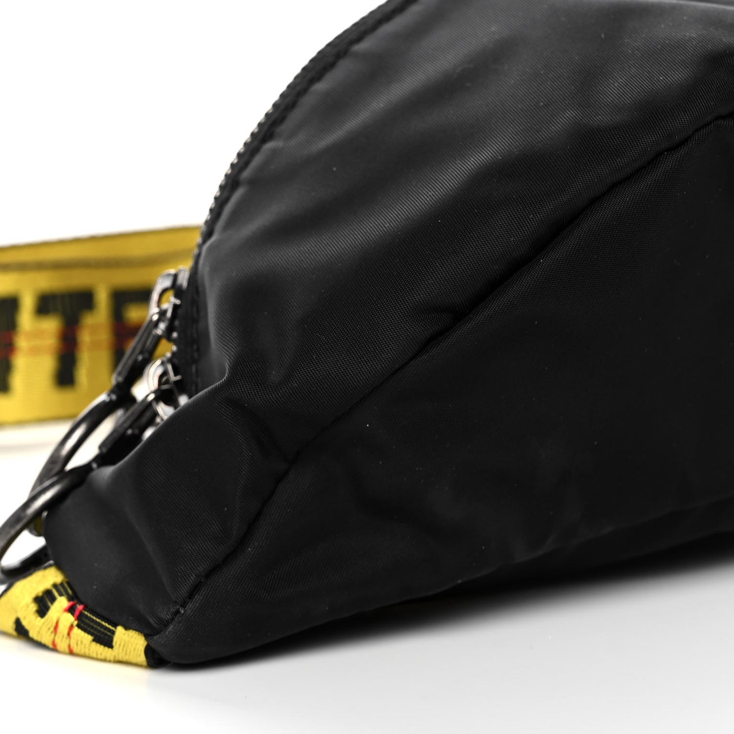 Canvas Logo Print Belt Bag Black
