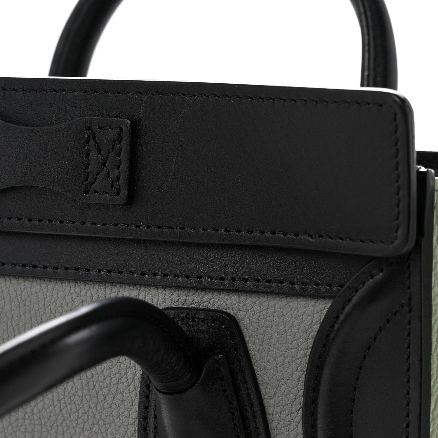 Celine Baby Grained Calfskin Nano Tri-Color Luggage Zinc Almond 12 of 12