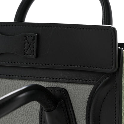 Celine Baby Grained Calfskin Nano Tri-Color Luggage Zinc Almond 12 of 12
