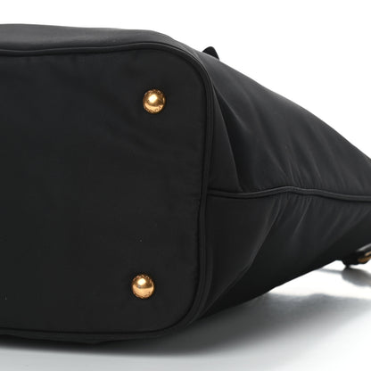 Prada Tessuto Nylon Soft Calfskin Tote Black 9 of 11