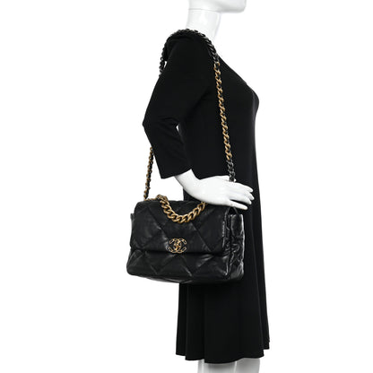 Chanel Lambskin Quilted Large Chanel 19 Flap Black 2 of 10