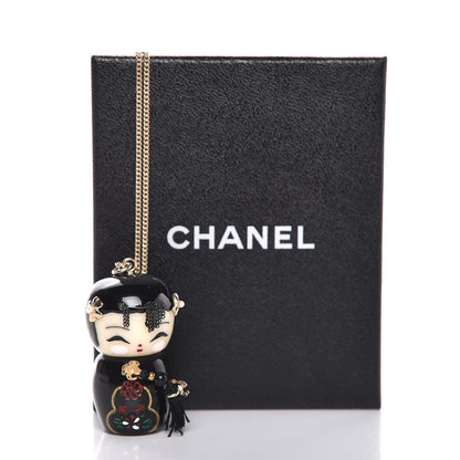 Chanel Resin China Doll Necklace Black 7 of 7