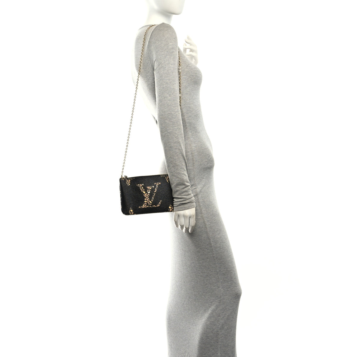Monogram Giant Jungle Pochette Double Zip Black
