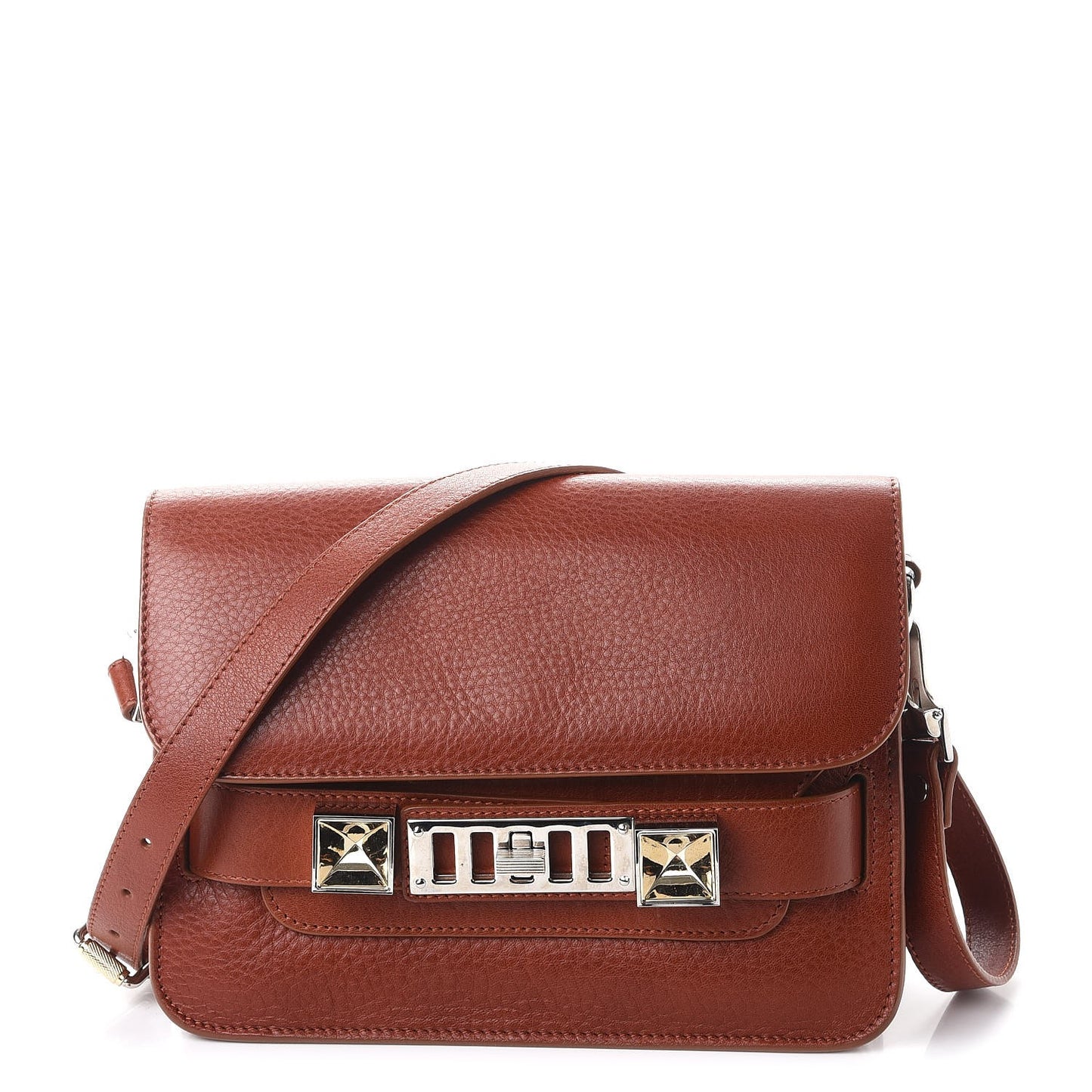Calfskin Mini PS11 Classic Shoulder Bag Saddle