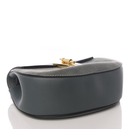 Chloe Suede Smooth Calfskin Drew Shoulder Bag Cloudy Blue 3 of 8