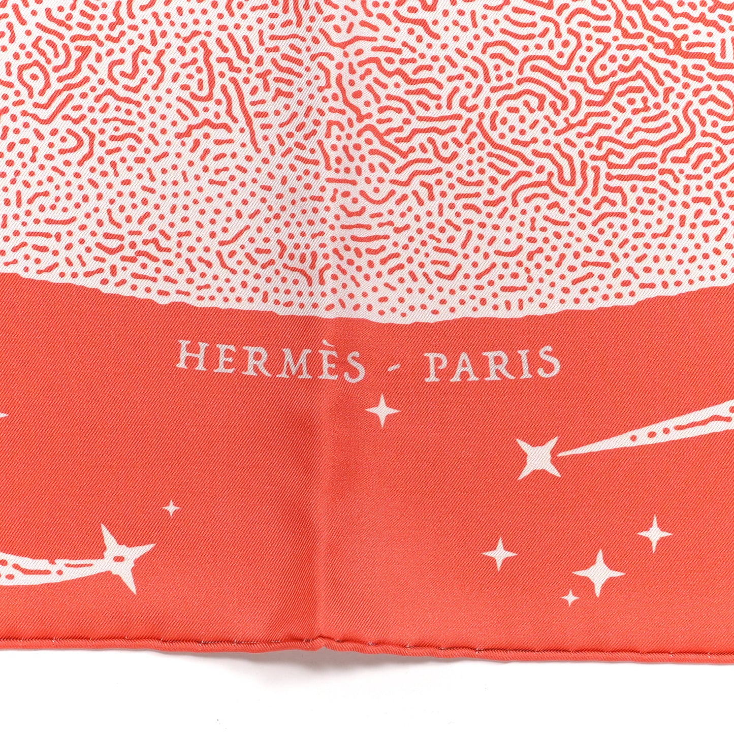 Silk Double Face Clair De Lune Scarf 90 Orange Gris White