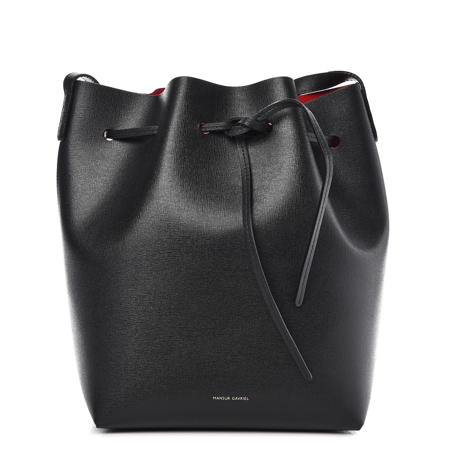 Mansur Gavriel Saffiano Bucket Bag Black Flamma 1 of 13