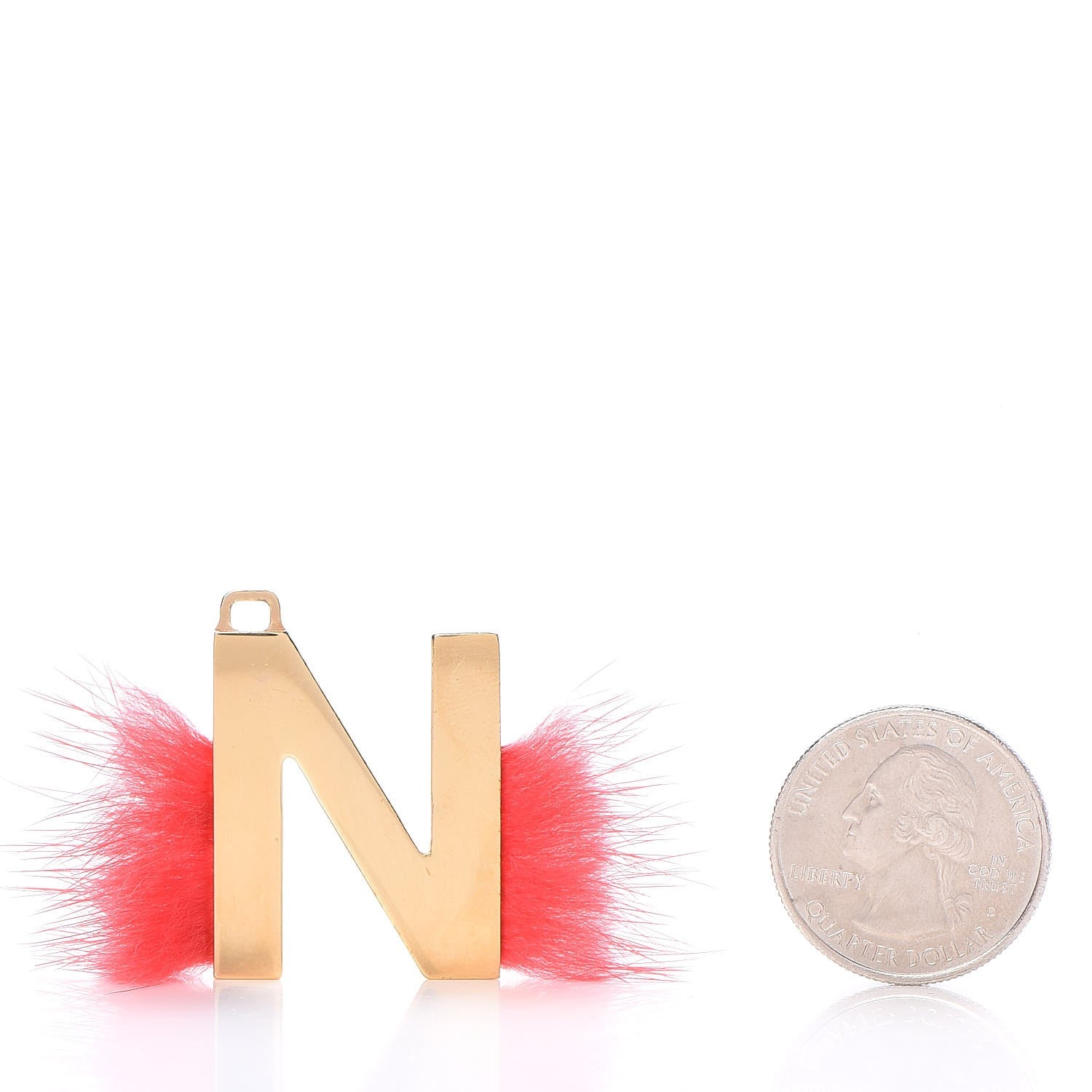 Fendi Mink Fur N ABClick Bag Charm Red 2 of 4