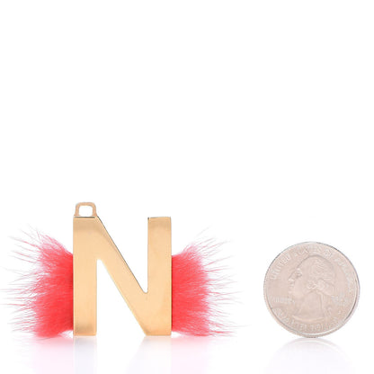 Fendi Mink Fur N ABClick Bag Charm Red 2 of 4