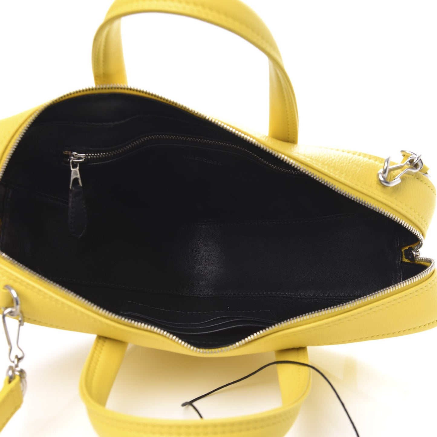 Shiny Day Calfskin Logo XS Triangle Duffle Jaune Black