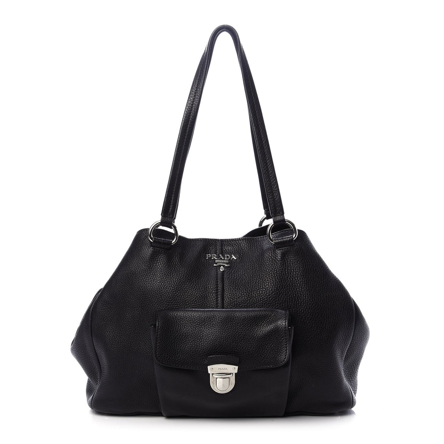 Vitello Daino Shoulder Bag Black